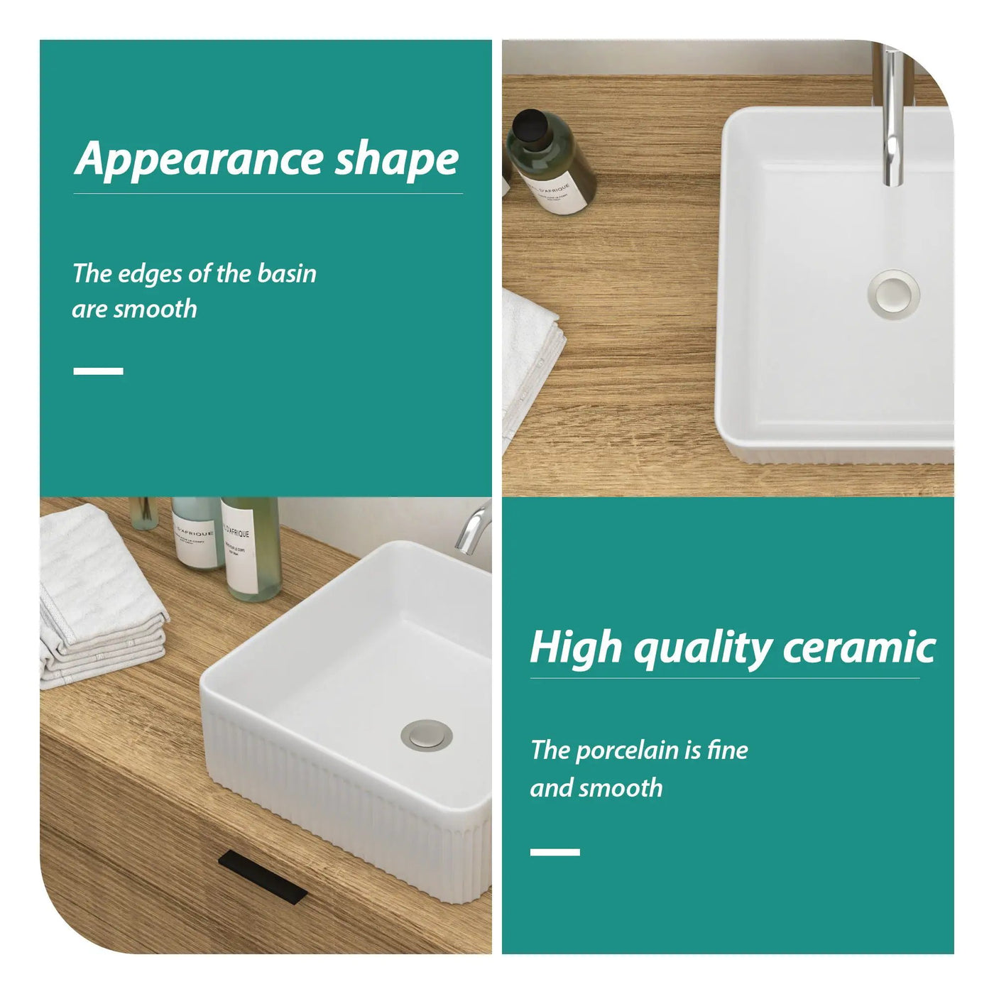 Modern Ceramic Rectangular Vessel Bathroom Sink by HouseOfZazla