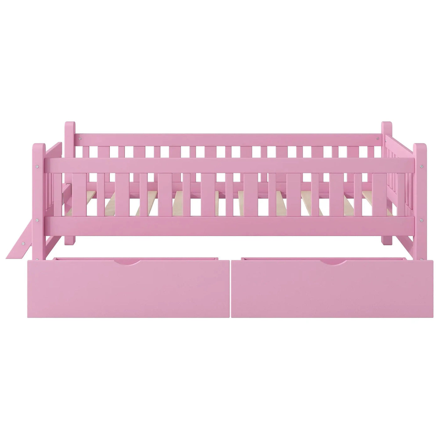 Platform Bed With Guardrail And 2 Drawers by HouseOfZazla