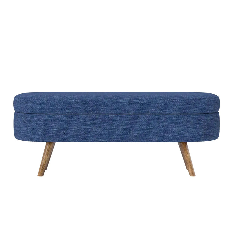 Ottoman Oval Storage Bench With Rubber Wood Legs by Unique Piece Furniture