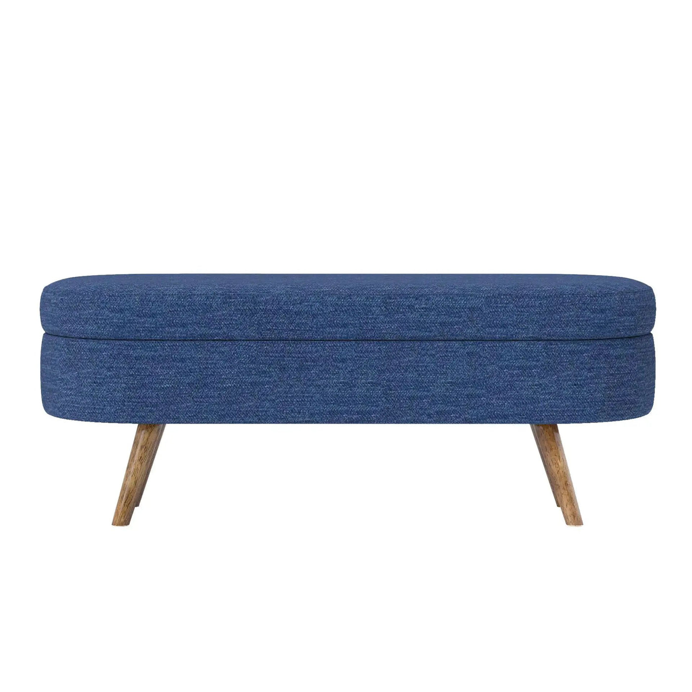 Ottoman Oval Storage Bench With Rubber Wood Legs by HouseOfZazla