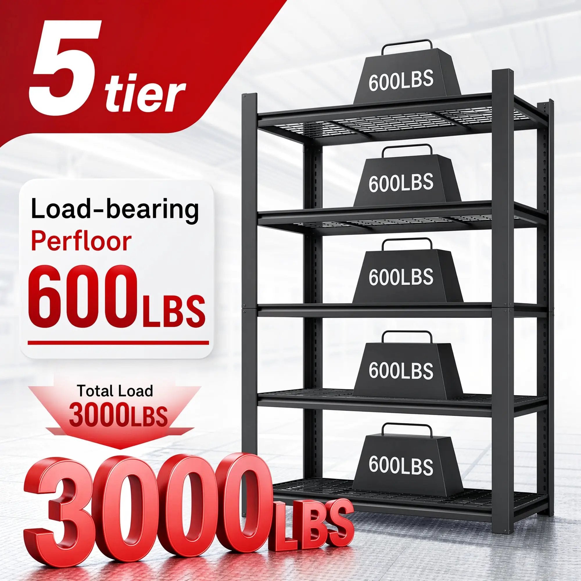 72"H 5-Tier Adjustable Heavy Duty Shelving Rack by HouseOfZazla