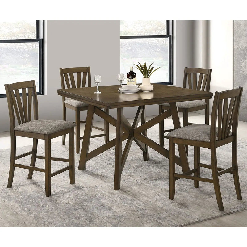 Maxine - Upholstered Counter Height Dining Side Chair (Set of 2) - Brown by HouseOfZazla