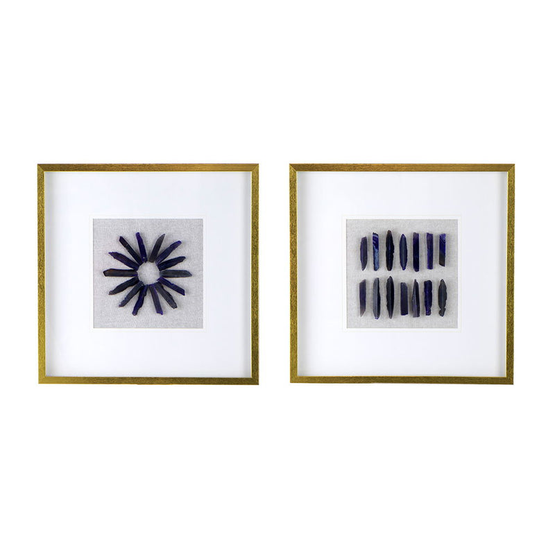 Grace Purple Agate Shadow Boxes Wall Art Set of 2 with Natural Stone – Multicolor, photo 12 of 17