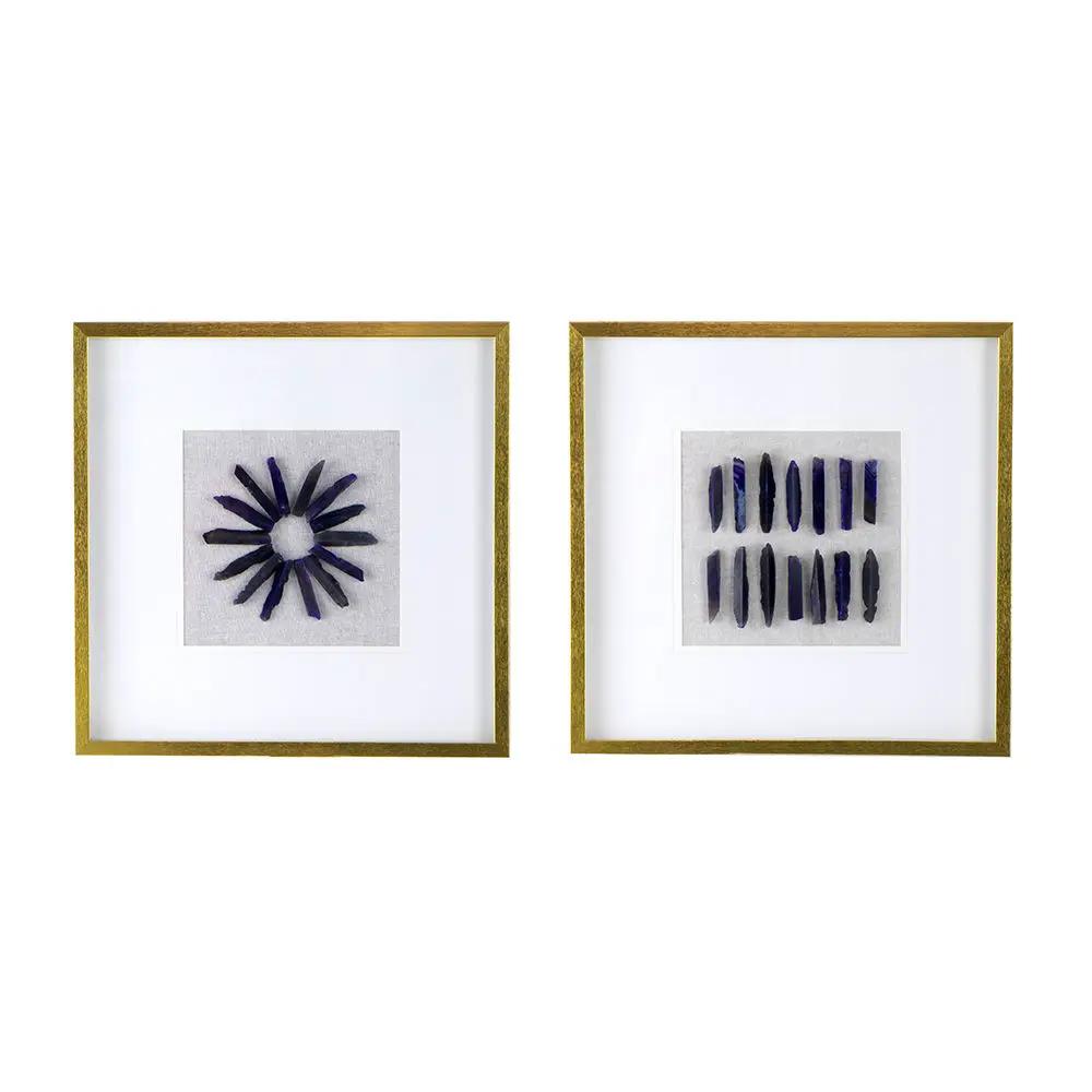 Grace Purple Agate Shadow Boxes Wall Art (Set of 2) - Multicolor by Unique Piece Furniture