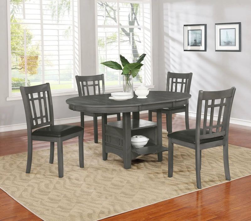 Lavon Oval 60-inch Wood Extension Leaf Dining Table Medium Grey by Unique Piece Furniture