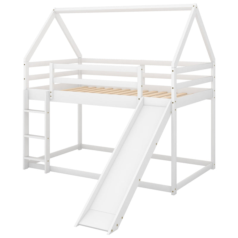 House Shape Bunk Bed With Slide And Ladder by Unique Piece Furniture