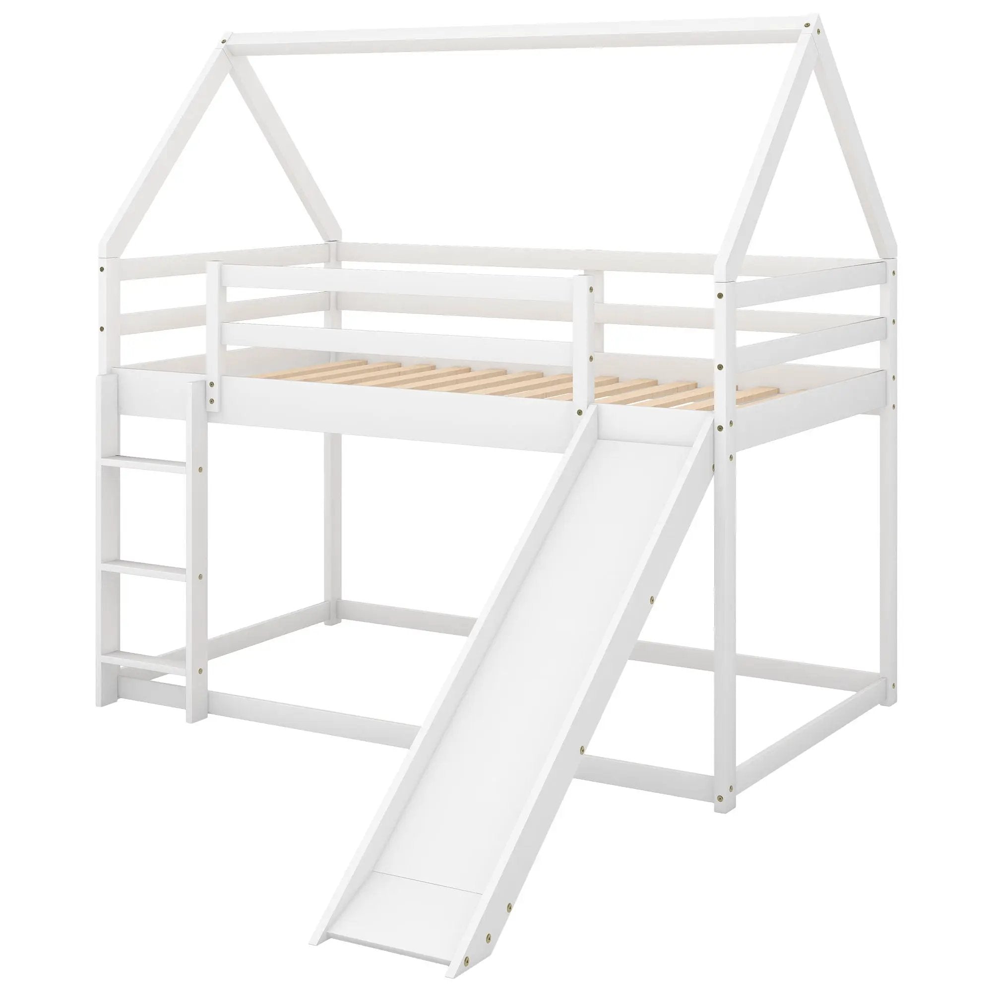 House Shape Bunk Bed With Slide And Ladder by Unique Piece Furniture