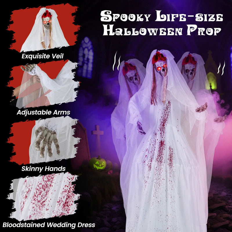 Halloween Animatronic Standing Bride 7.2 FT Haunted House Decoration by DirectDeals