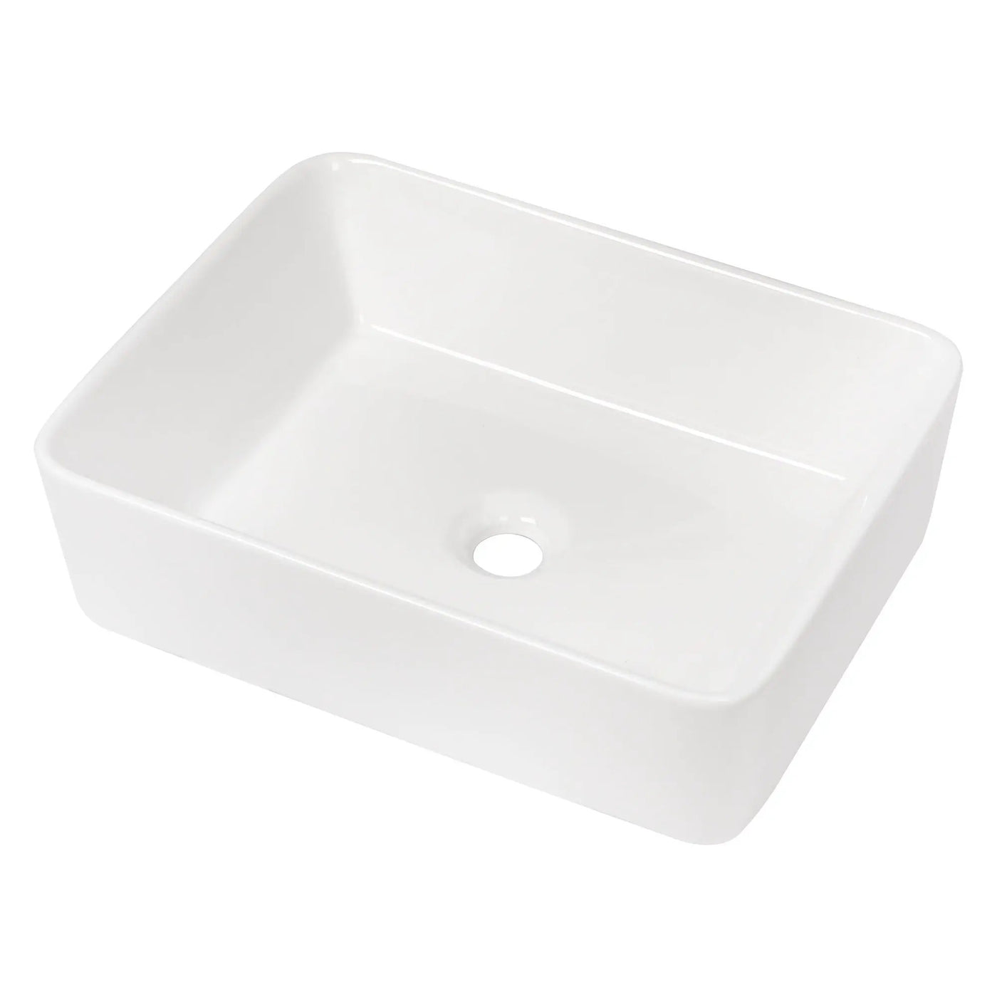 Modern European Design Ceramic Rectangular Vessel Bathroom Sink by HouseOfZazla
