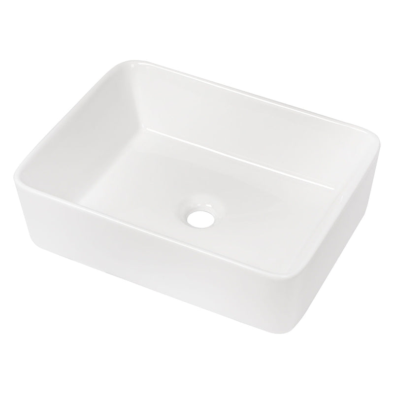 Modern European Design Ceramic Rectangular Vessel Bathroom Sink by HouseOfZazla
