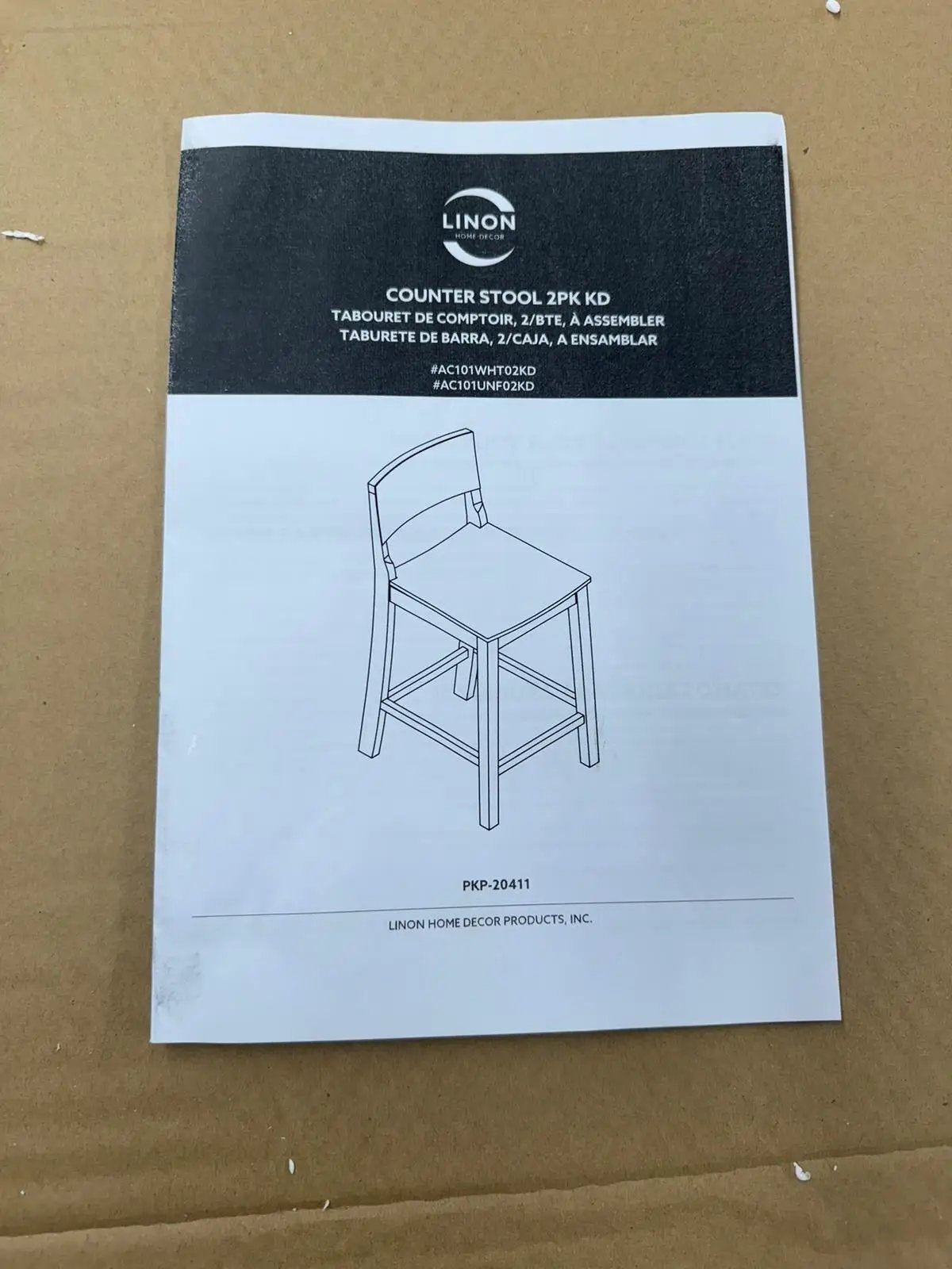 LINON HOME DECOR - DEVIN COUNTER STOOL UNFINISHED (SET OF 2) - CS279UNF02KD by Selzalot