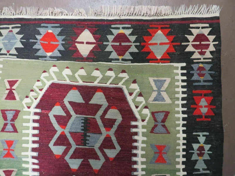 3' 8" X 5' Vintage Turkish Kilim Handmade Flat Weave Wool Rug Veg Dyes by Jewel Rugs
