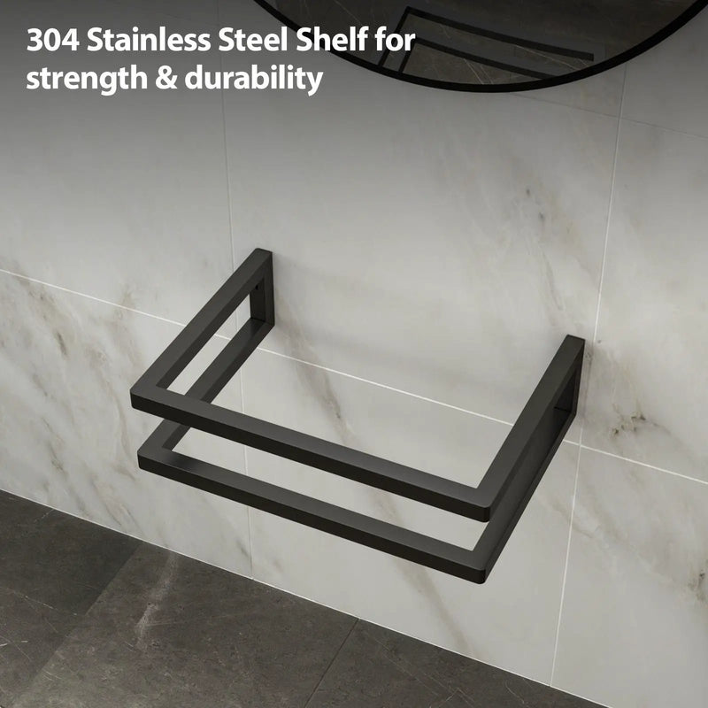 Wall Mounted Rectangular Bathroom Sink With Towel Bar And Faucet Hole - White by Unique Piece Furniture