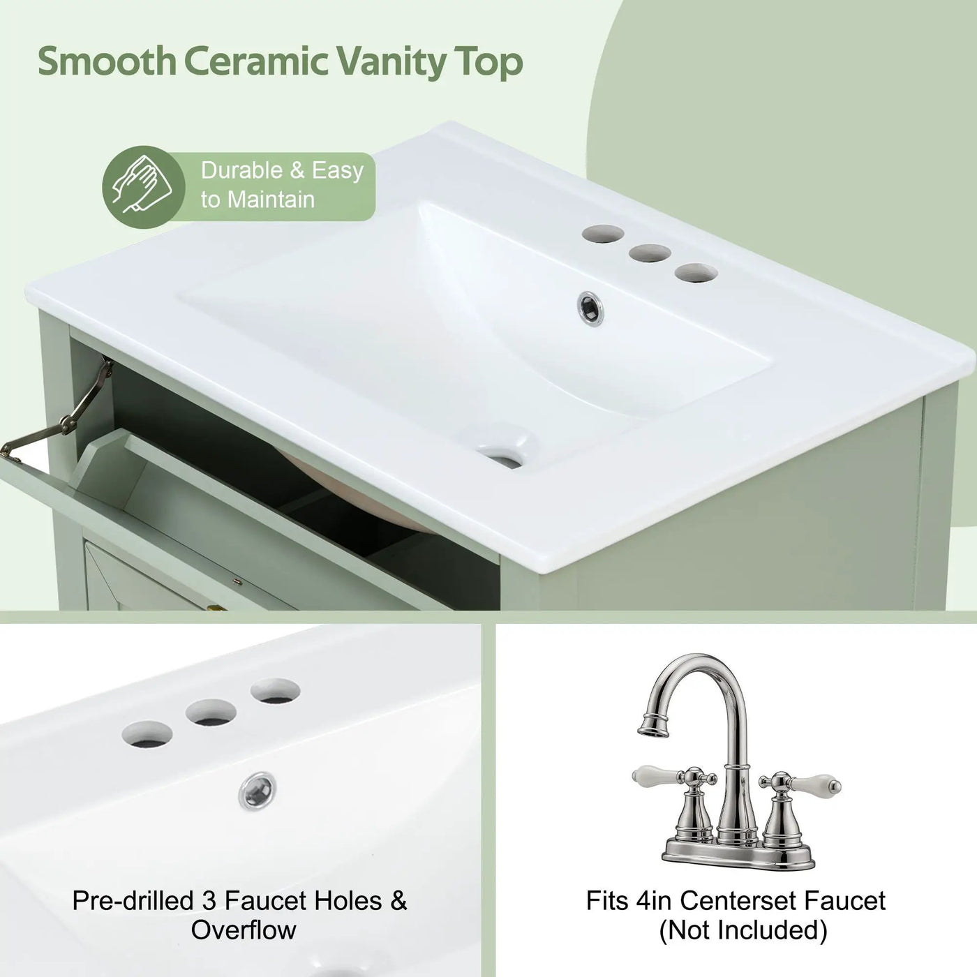 Bathroom Vanity With Sink, Soft Closing Cabinet by HouseOfZazla
