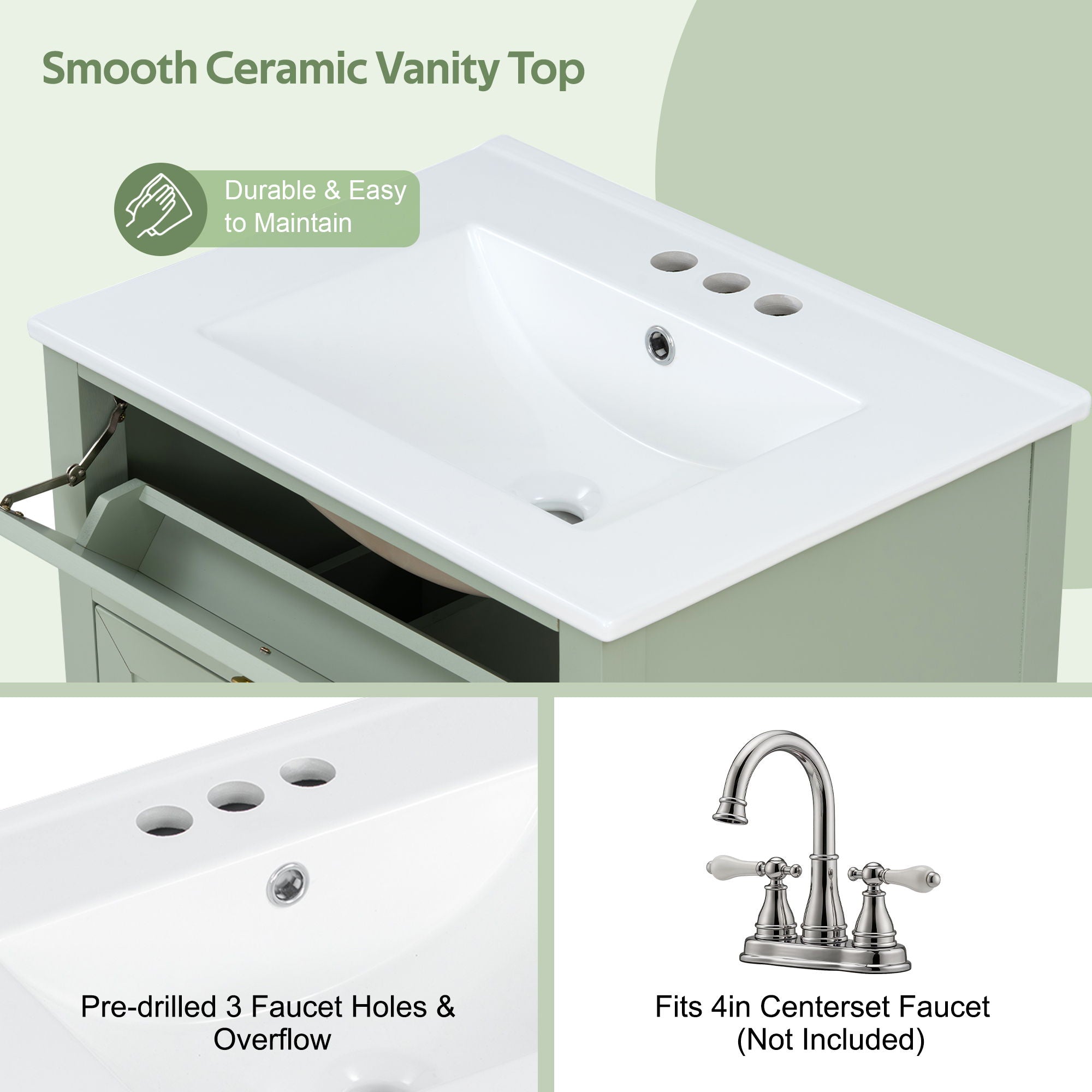 Bathroom Vanity With Sink, Soft Closing Cabinet by HouseOfZazla
