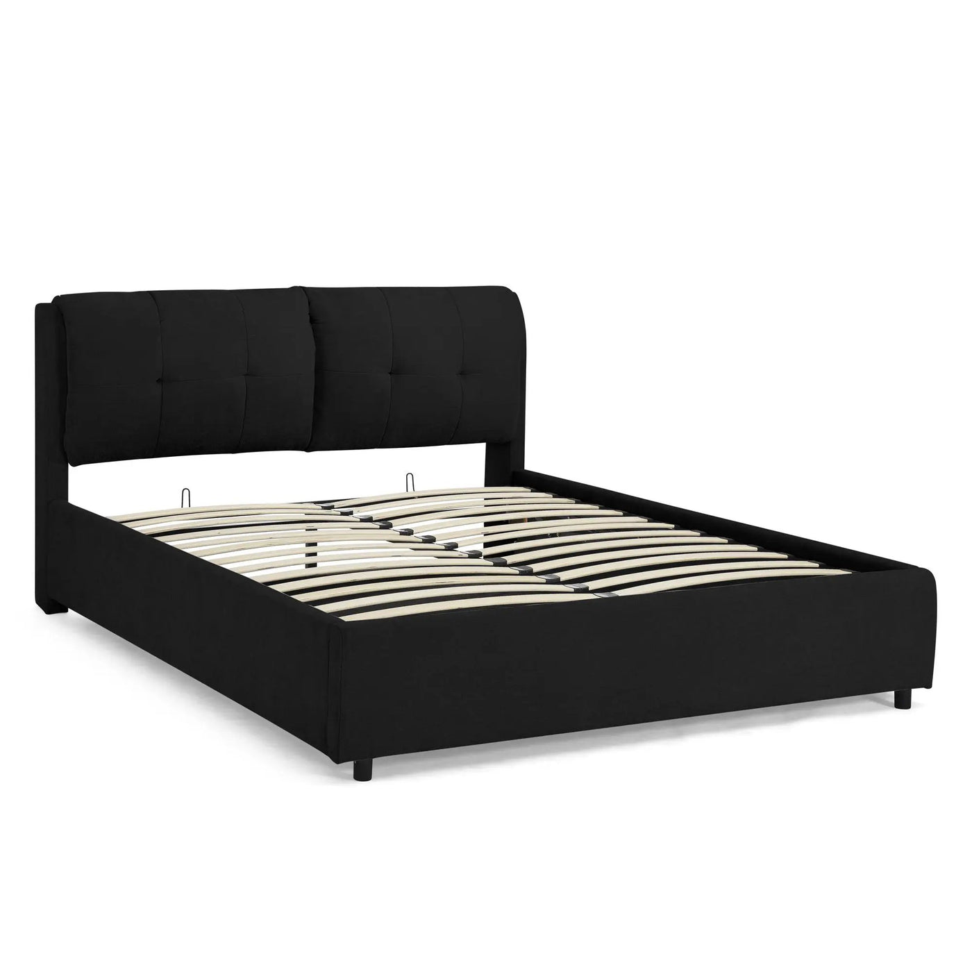 Storage Upholstered Hydraulic Platform Bed With Integrated Headboard by HouseOfZazla