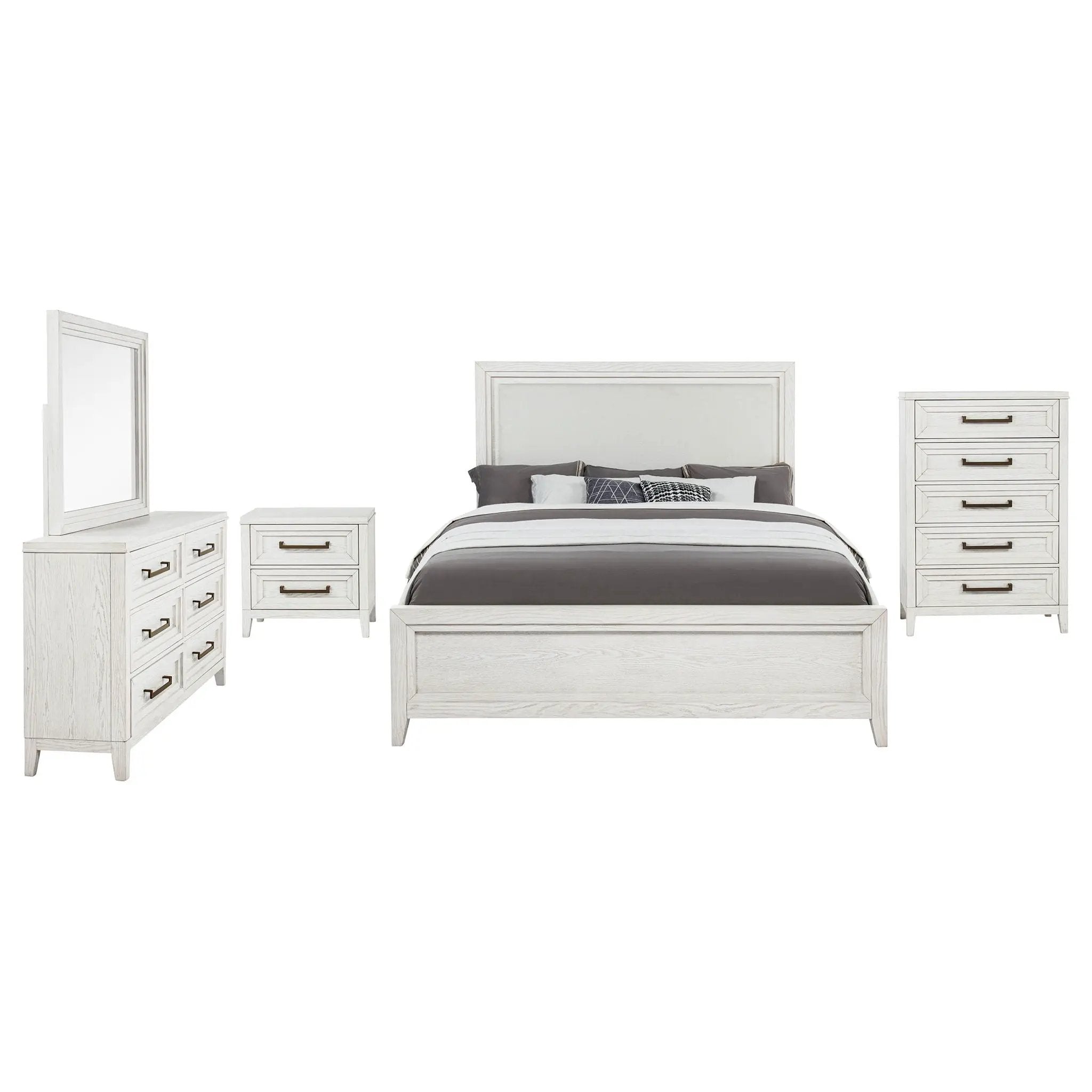 Marielle 5-piece Queen Bedroom Set Distressed White by Unique Piece Furniture