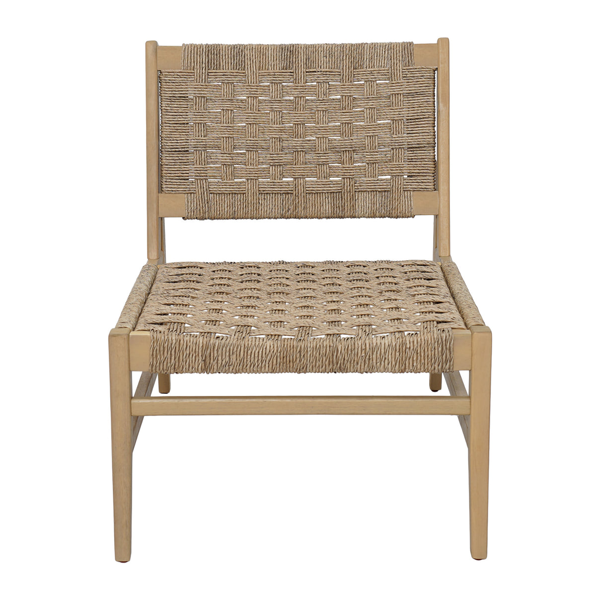 Acacia Wood Patio Club Chair with Wicker - Light Brown or Light Grey, photo 4 of 10