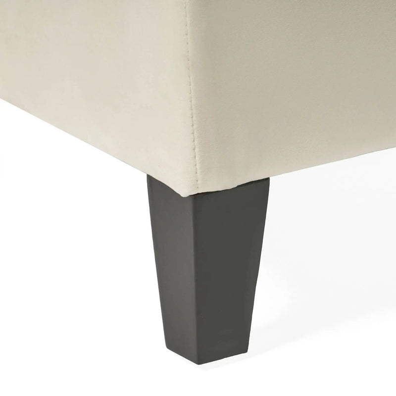 Button Tufted Diamond Stitch Storage Ottoman - Beige by HouseOfZazla