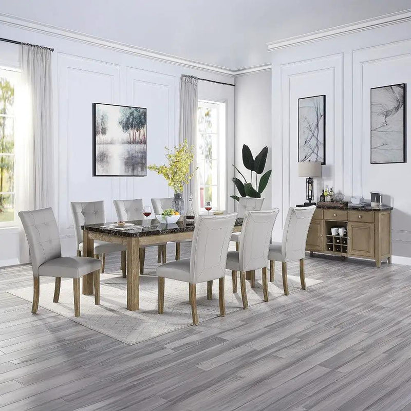 Charnell - Server - Marble Top & Oak by Unique Piece Furniture