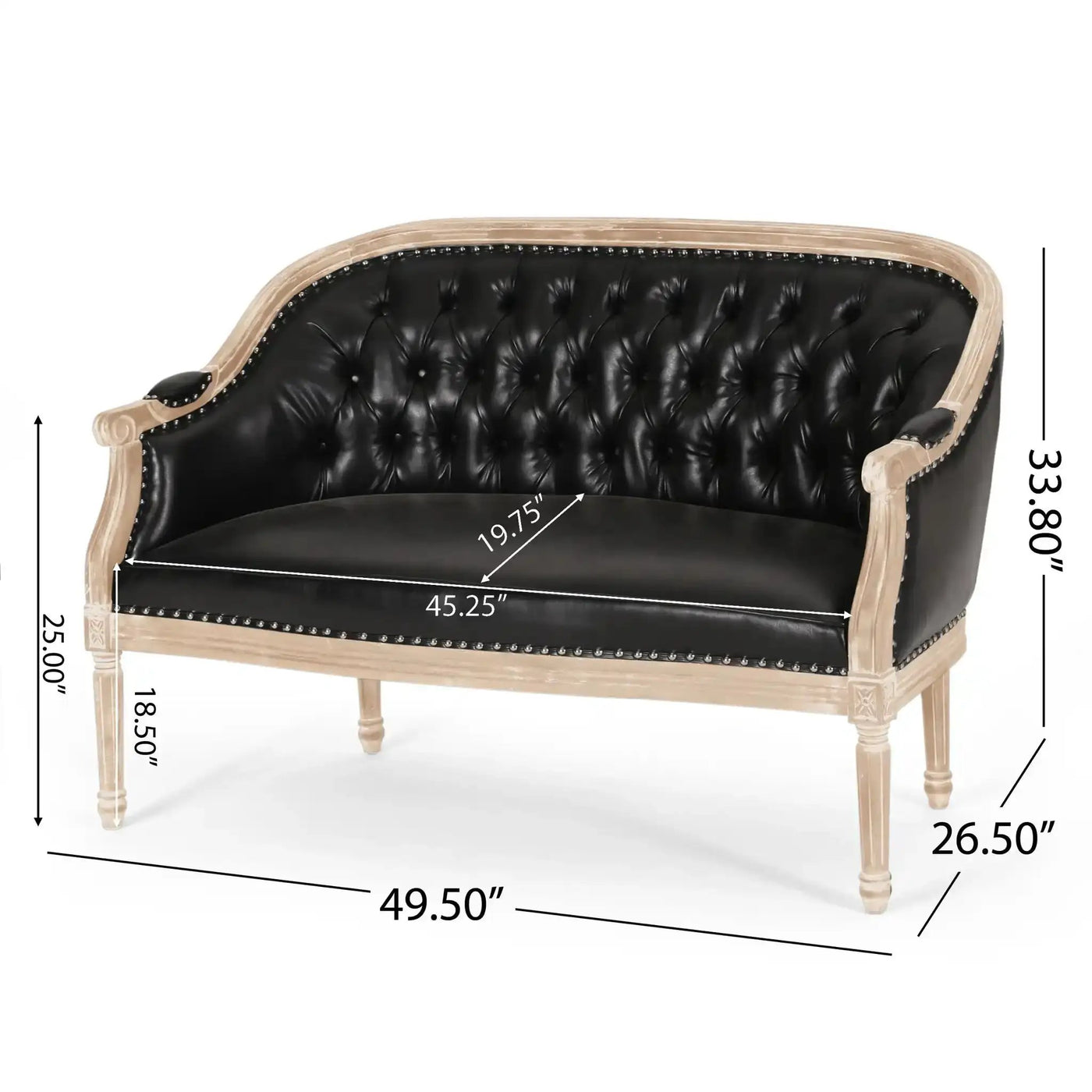 French Country Chesterfield Style Tufted Loveseat by HouseOfZazla
