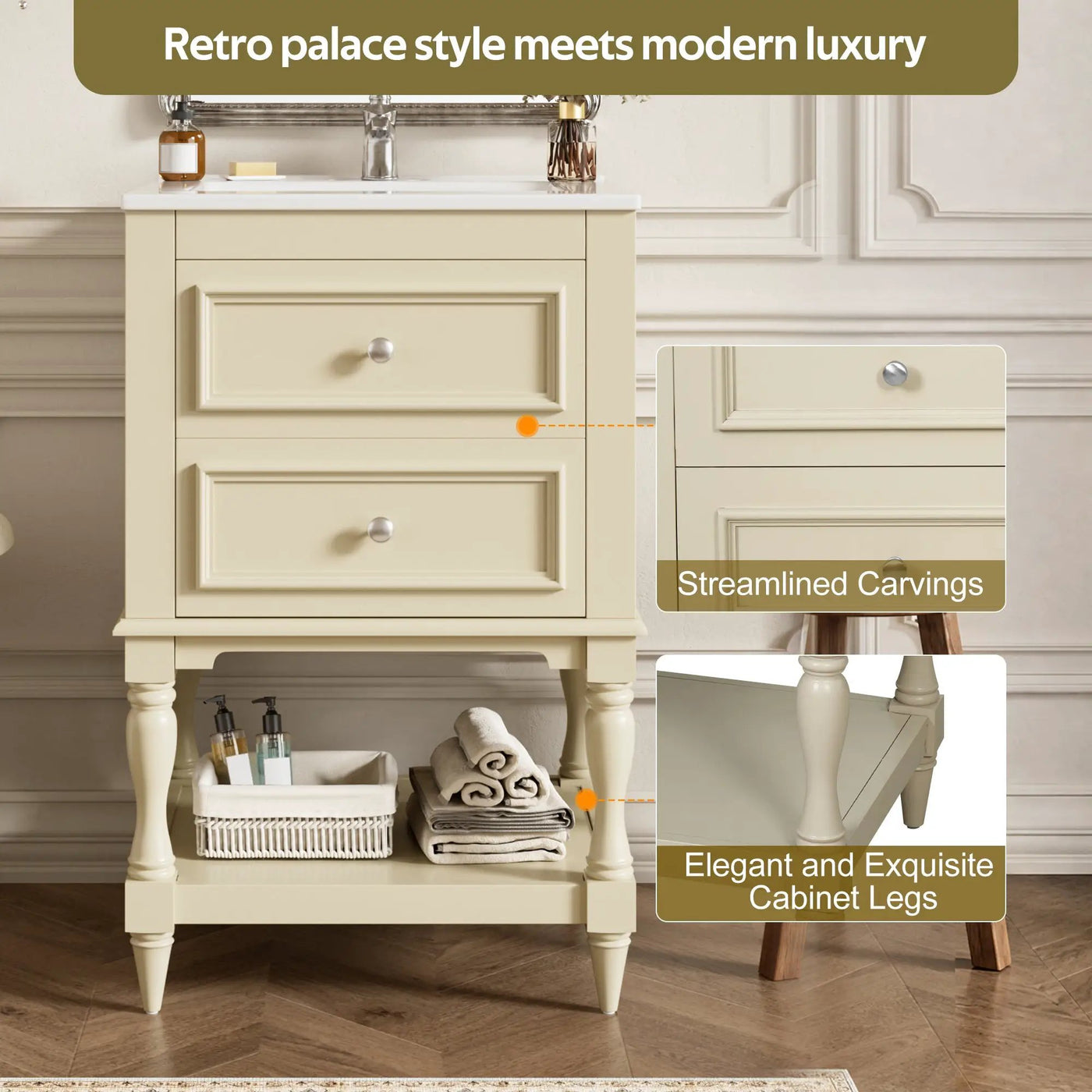 20'' Bathroom Vanity with Ceramic Sink and Storage Cabinet by HouseOfZazla