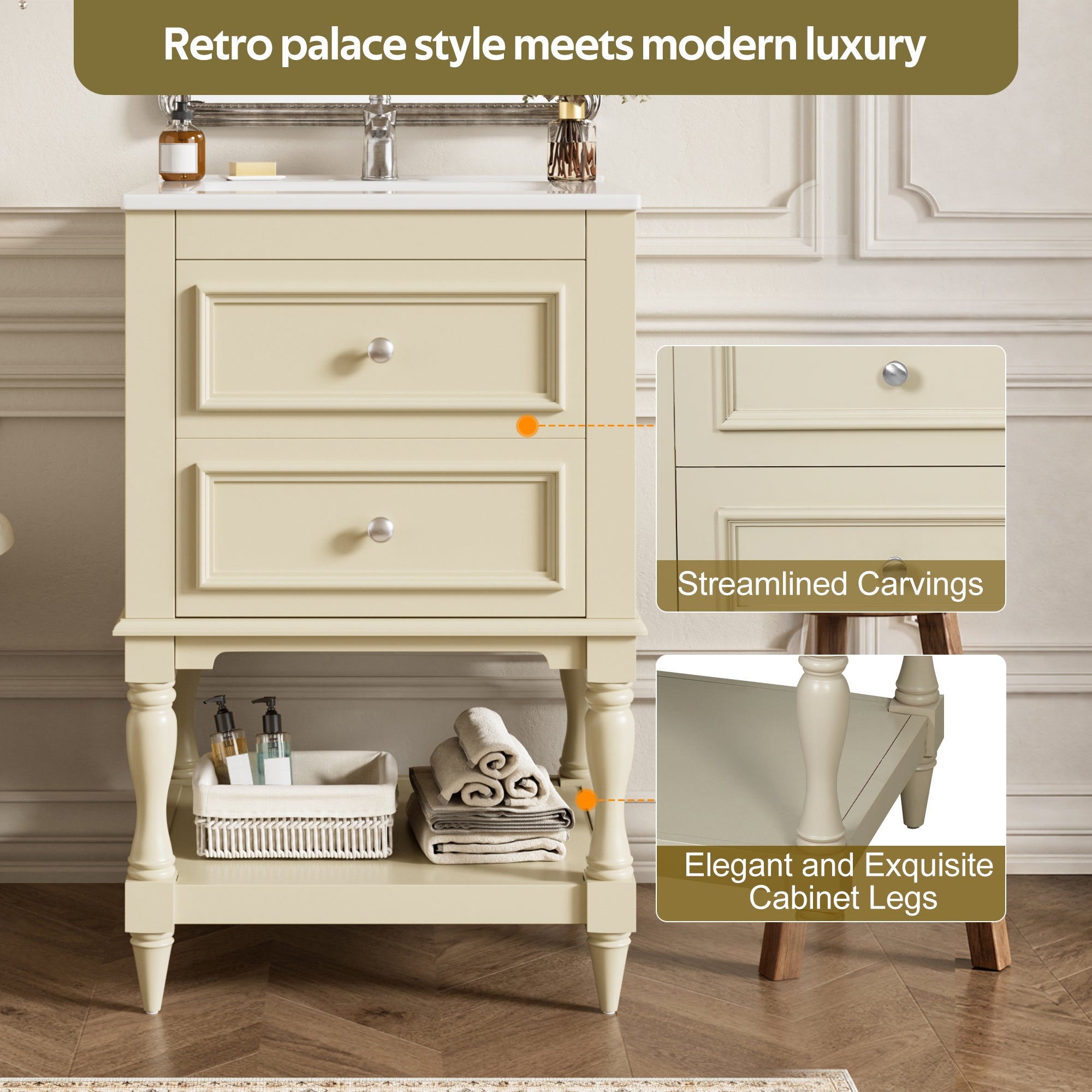 20'' Bathroom Vanity with Ceramic Sink and Storage Cabinet by HouseOfZazla