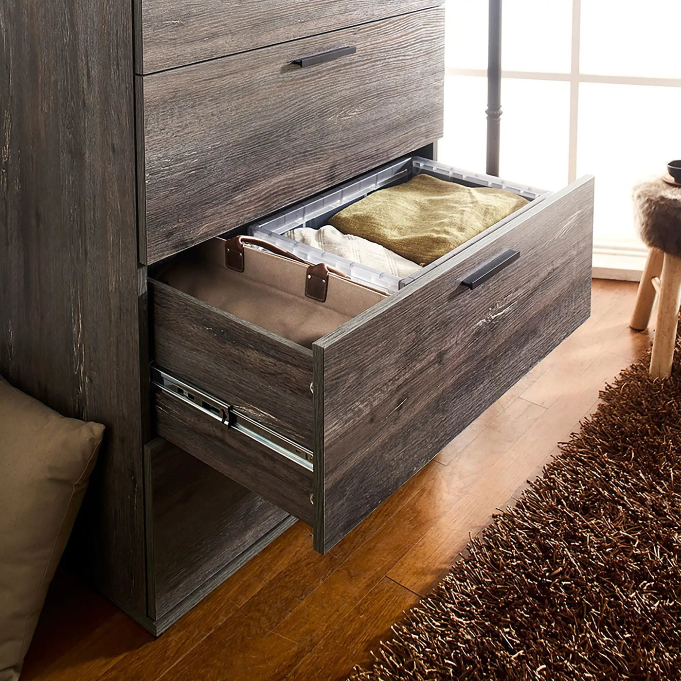 Oliver - Farmhouse Jumbo Chest With 4 Drawer Storage by HouseOfZazla