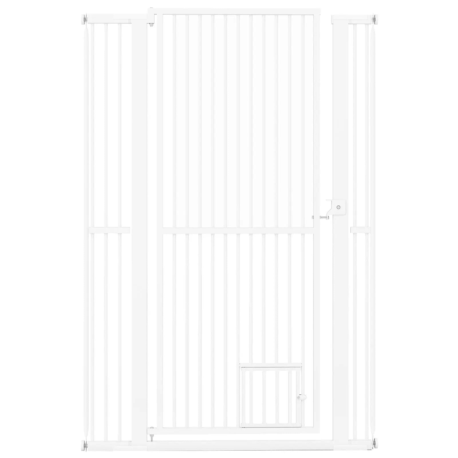 59‚Äù Extra Tall Pet Gate Heavy-Duty Metal Cat Gate with Wide Opening-White by DirectDeals