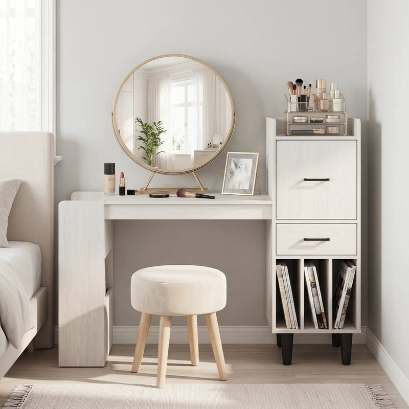 59" L-Shaped Corner Desk with Storage Shelves and Drawer by DirectDeals