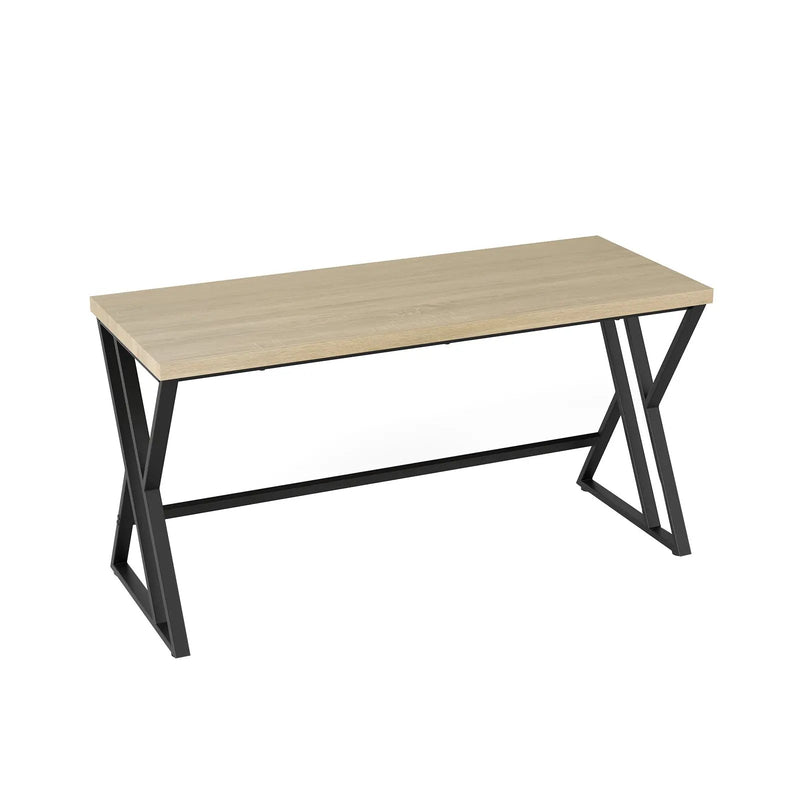 59 Inch Computer Desk with Heavy-duty Metal Frame and Crossbar-Gray by DirectDeals