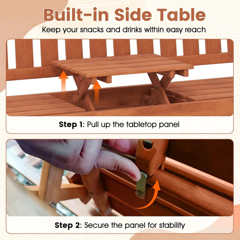 59" Outdoor Wood Garden Bench with Pull by DirectDeals