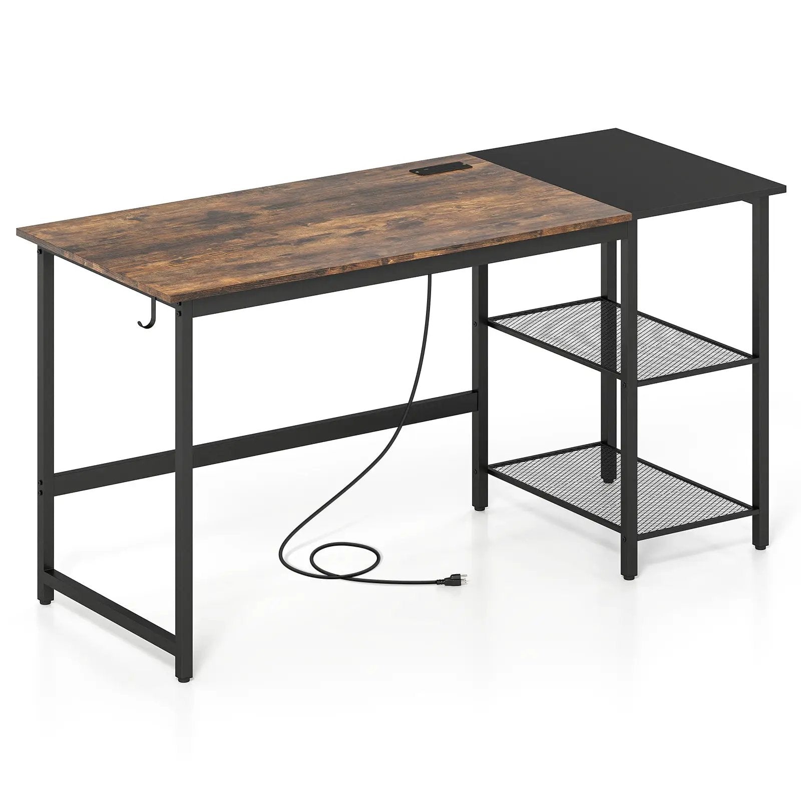 59 Inch Home Office Computer Desk with Removable Storage Shelves by DirectDeals
