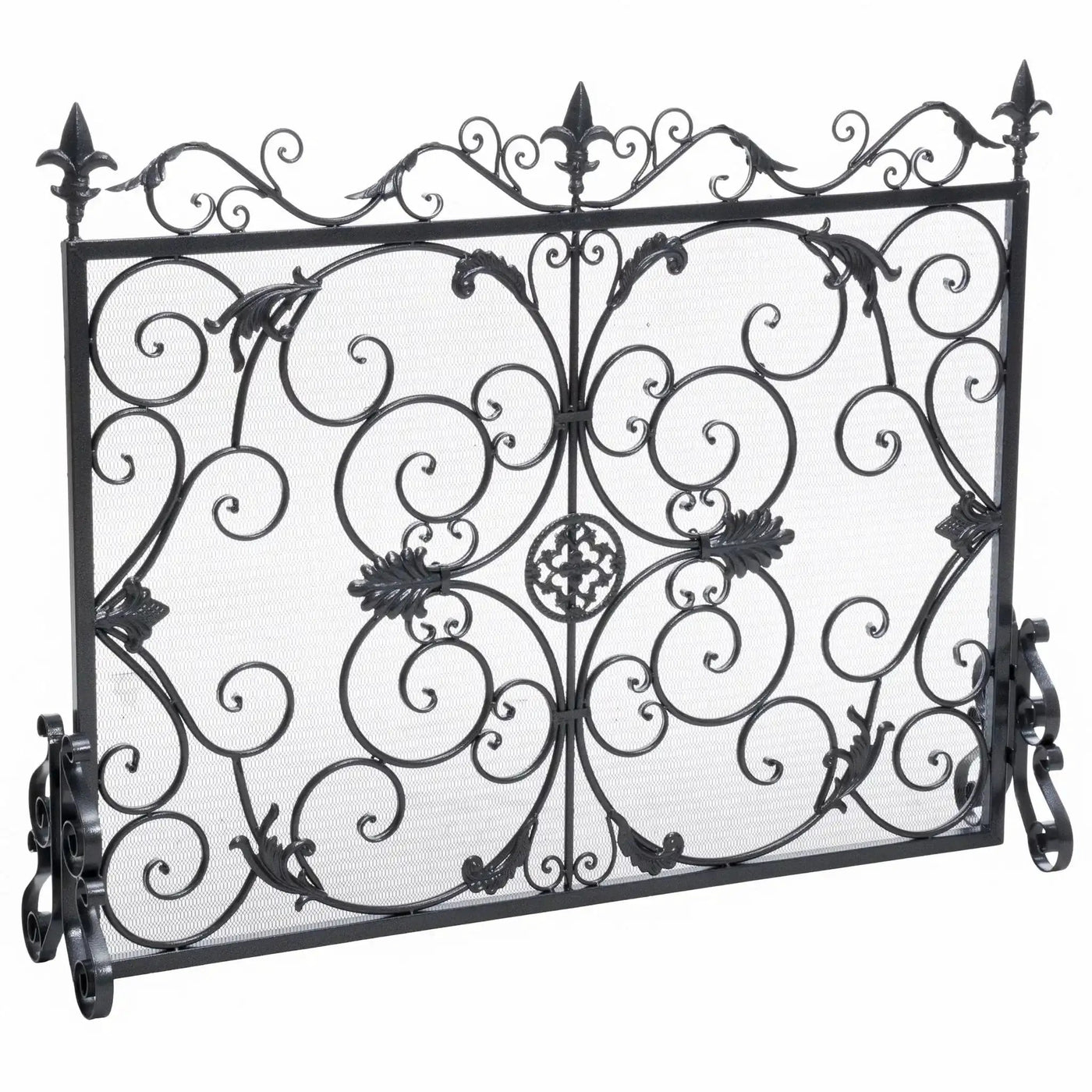 Darcie Wrought Iron Fireplace Screen Ornate Design by HouseOfZazla