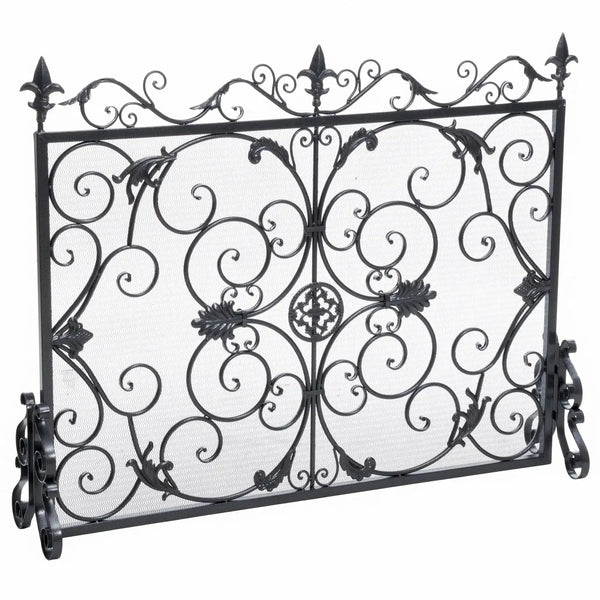 Darcie Wrought Iron Fireplace Screen Ornate Design