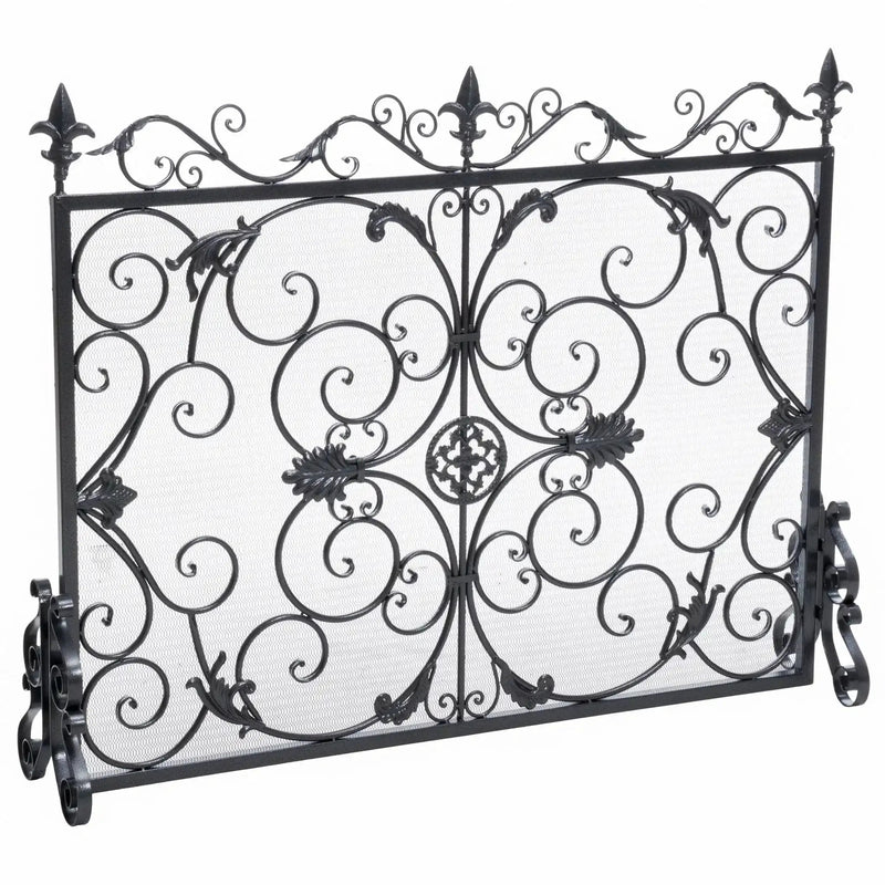 Darcie Wrought Iron Fireplace Screen Ornate Design by HouseOfZazla