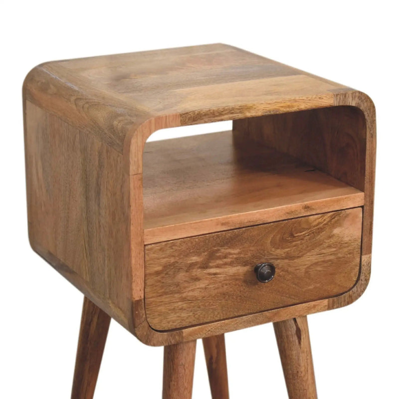 Mini Curve Open Bedside Nightstand by Unique Piece Furniture