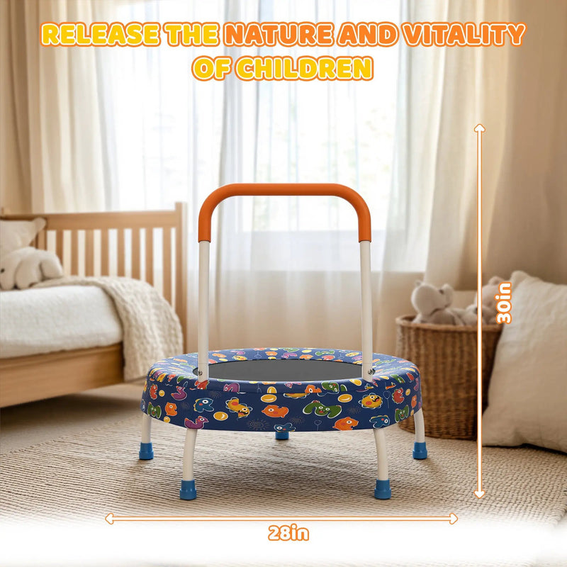 28-Inch Toddler Trampoline for Kids with Handle by HouseOfZazla