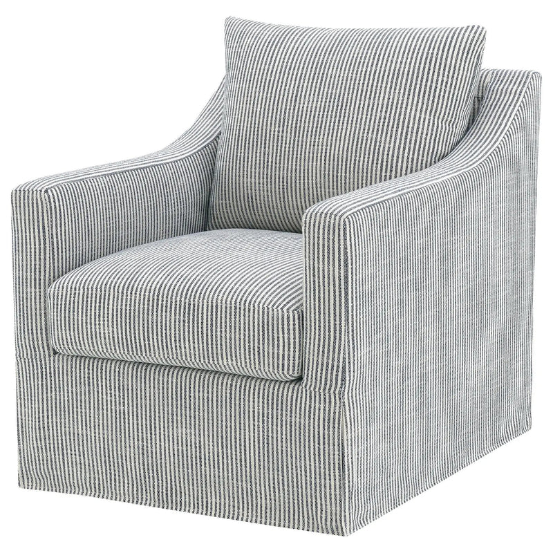 Winter Upholstered Sloped Arm Accent Swivel Chair Grey by Unique Piece Furniture