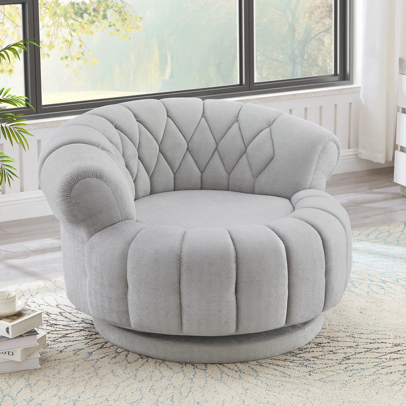 Round Swivel Accent Chair With Rotation by HouseOfZazla