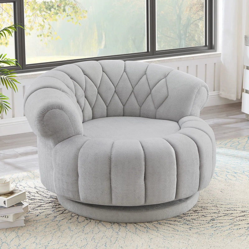 Round Swivel Accent Chair With Rotation by HouseOfZazla