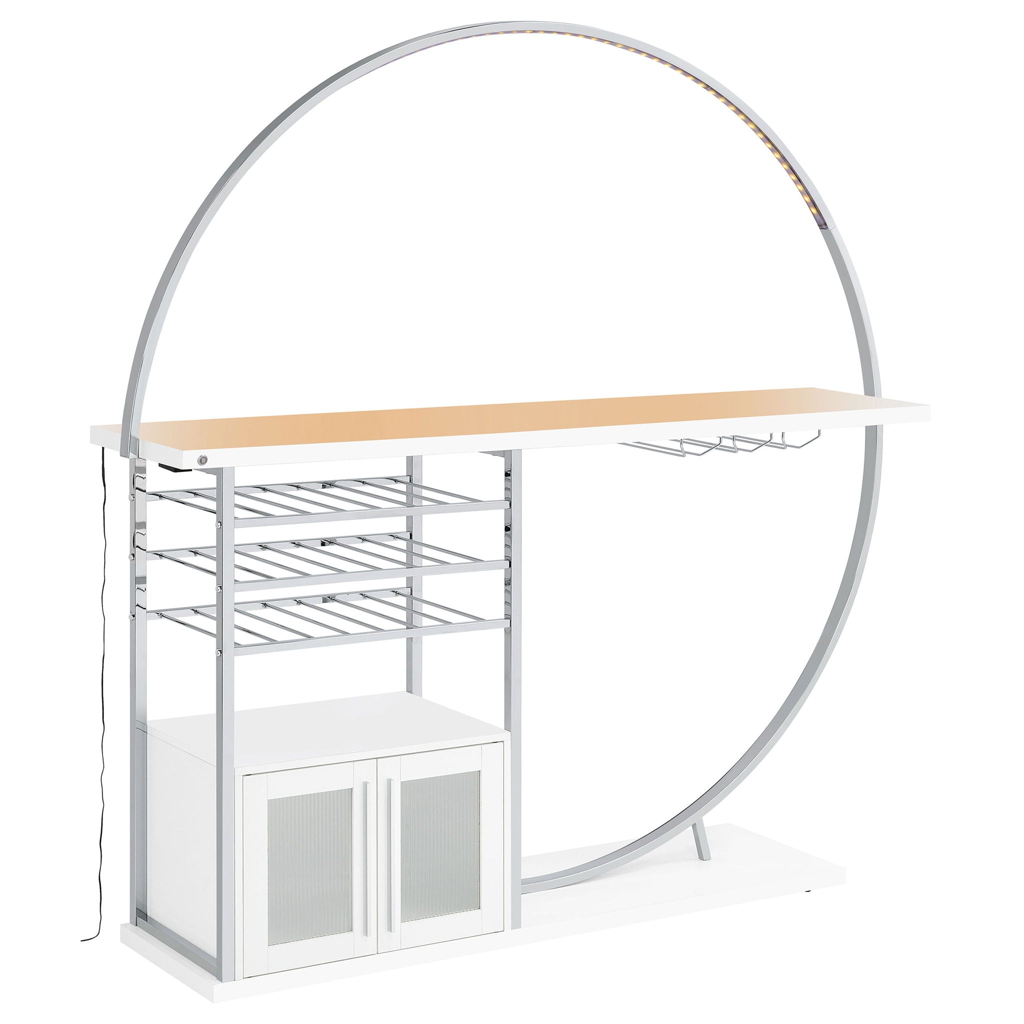 Casey - 2 Door Home Bar Storage Bar With Customizable Lighting - White by HouseOfZazla