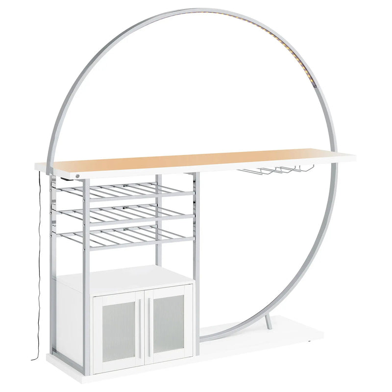 Casey - 2 Door Home Bar Storage Bar With Customizable Lighting - White by HouseOfZazla