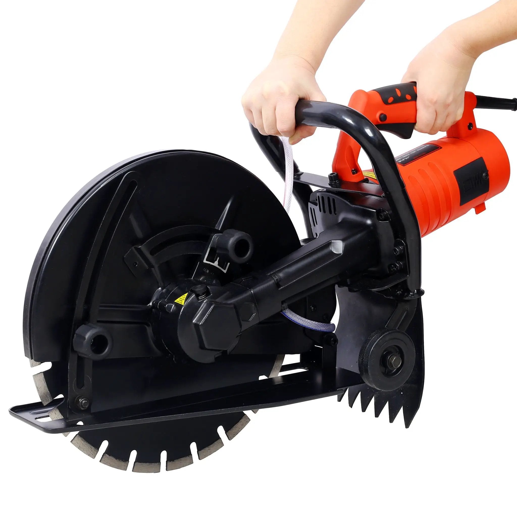 Electric 14" Cut Off Saw With Wet / Dry Functionality And Water Line Attachment Metal, 30" Length - Black by HouseOfZazla