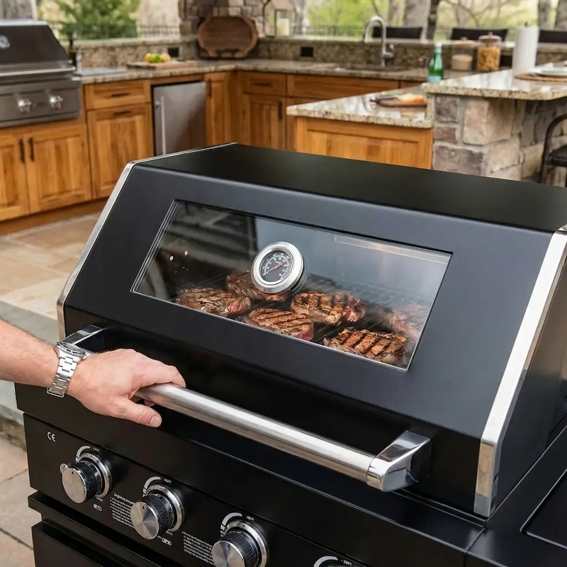 65.4-Inch Deluxe Stainless Steel Propane Gas Outdoor Kitchen Grill by HouseOfZazla