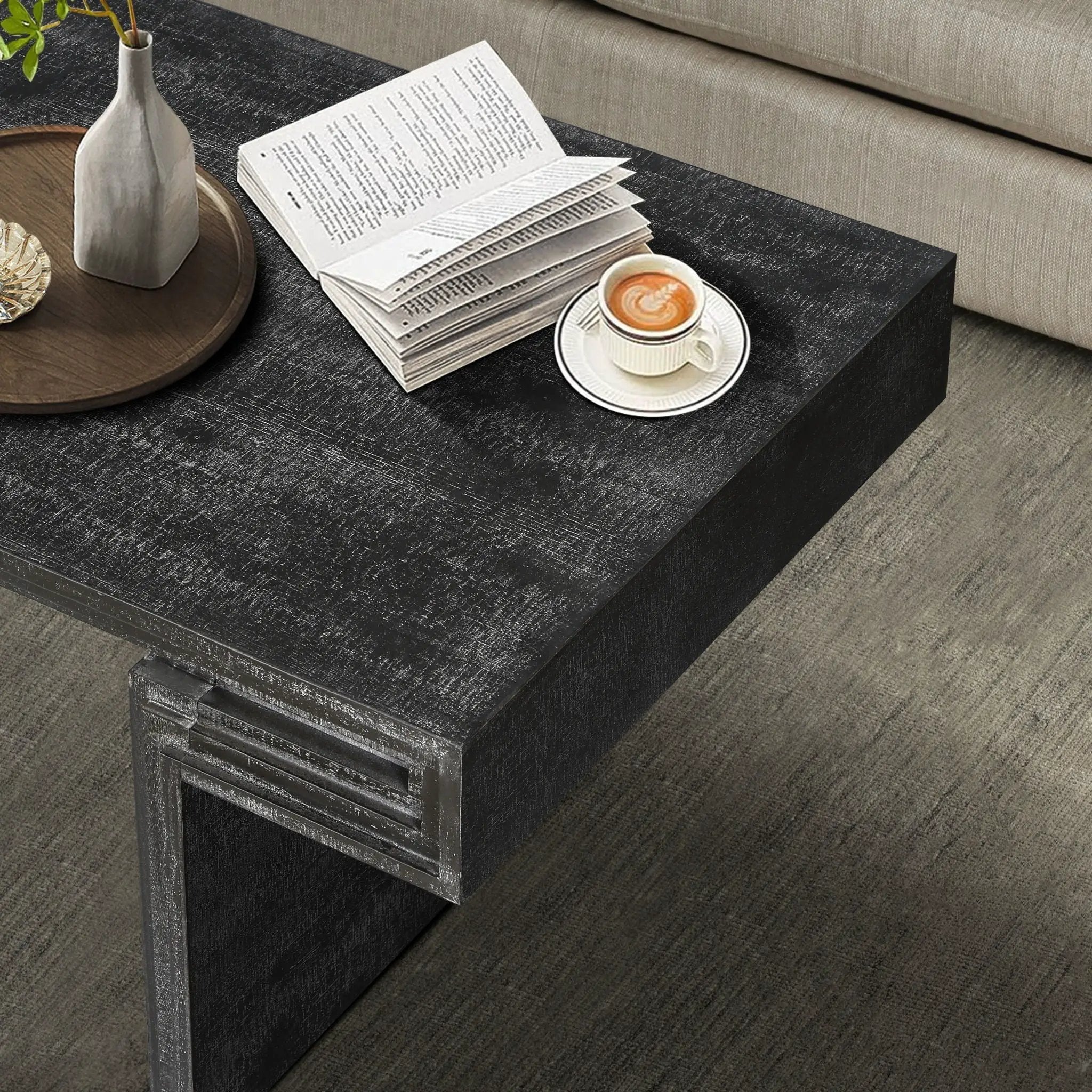American Vintage Industrial Coffee Table, Double Tier Design by Unique Piece Furniture