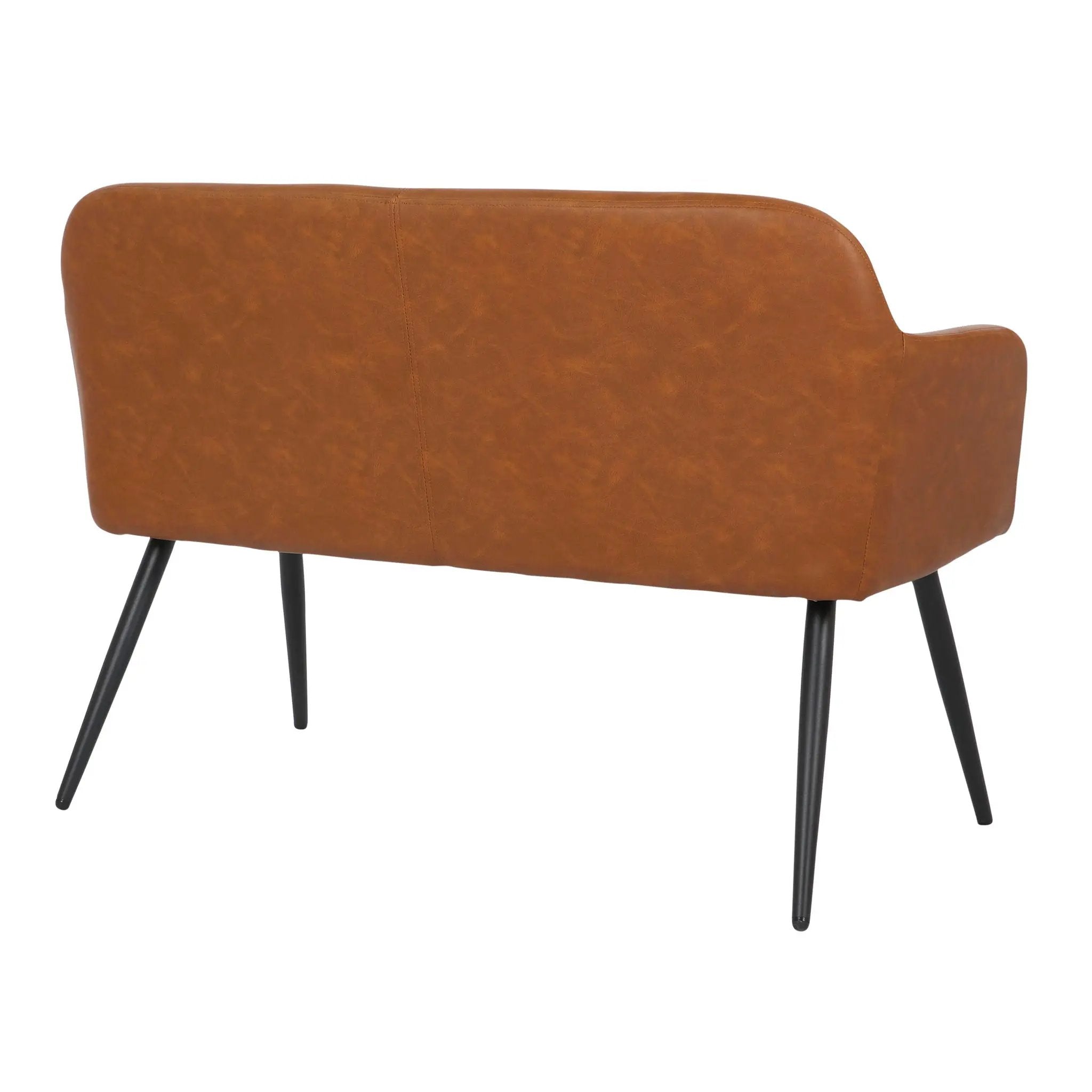 Daniella - Industrial High Back Bench - Black / Camel by Unique Piece Furniture