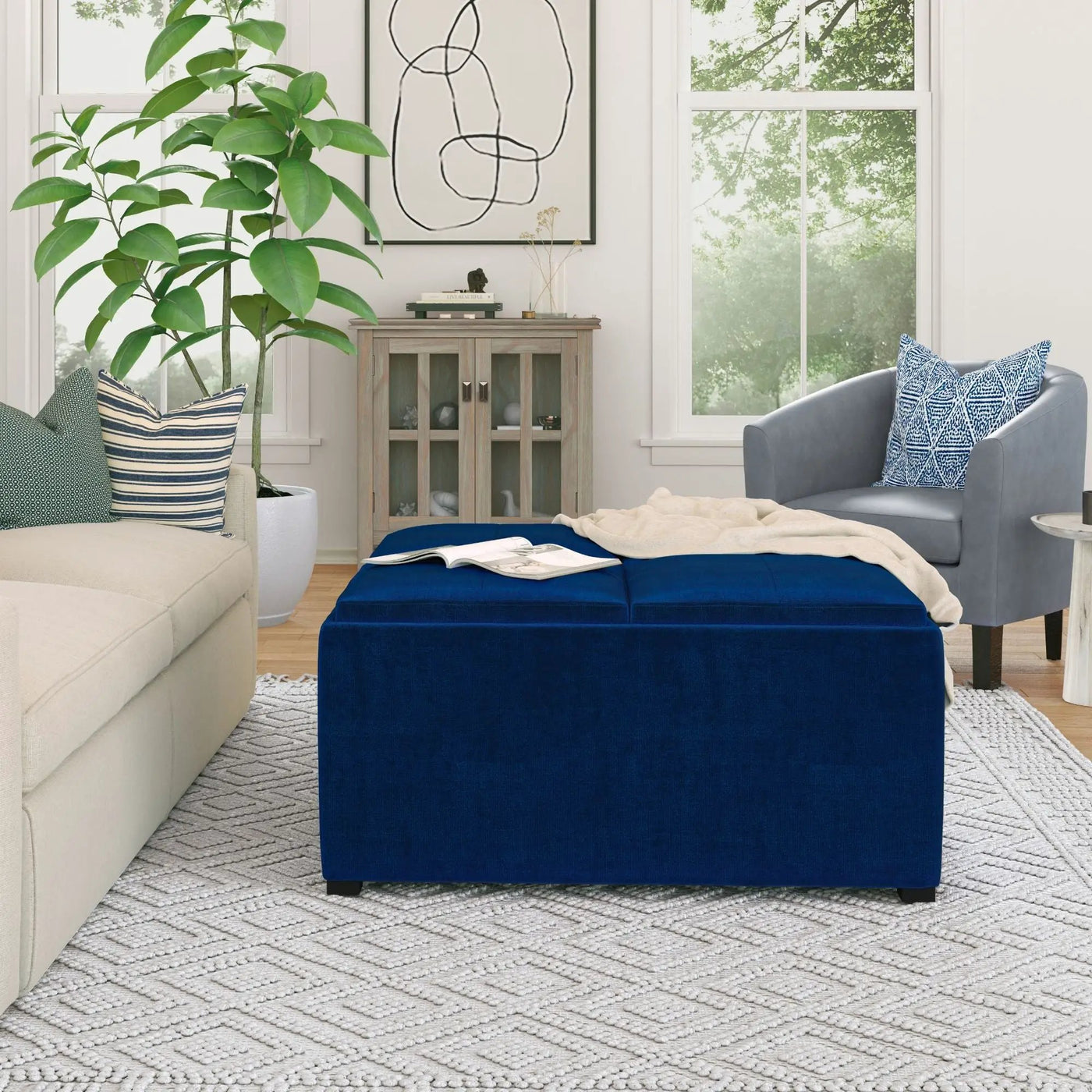 Avalon - Square Coffee Table, Storage Ottoman by HouseOfZazla