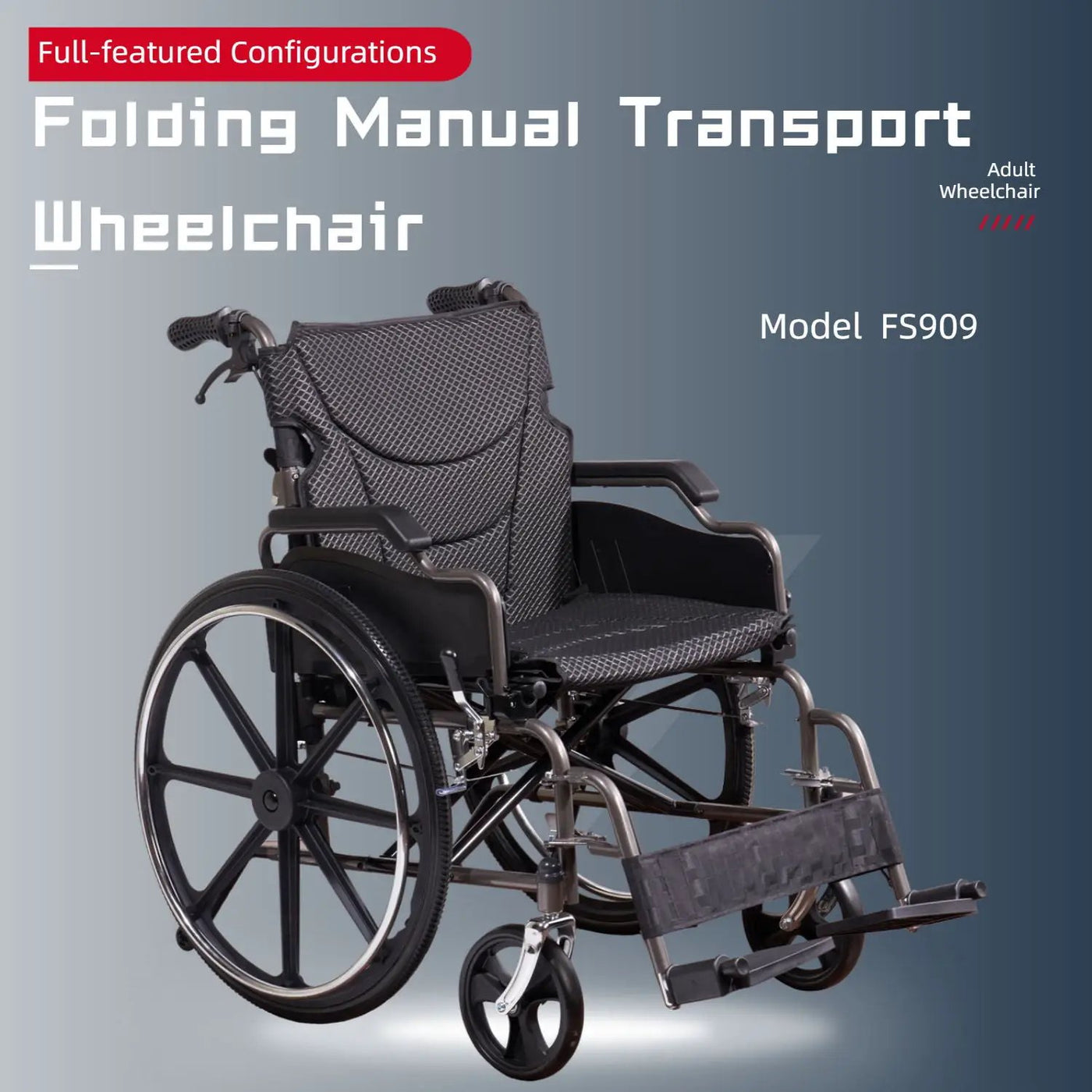Heavy-Duty Manual Wheelchair for Adults with Double X Force Support by HouseOfZazla