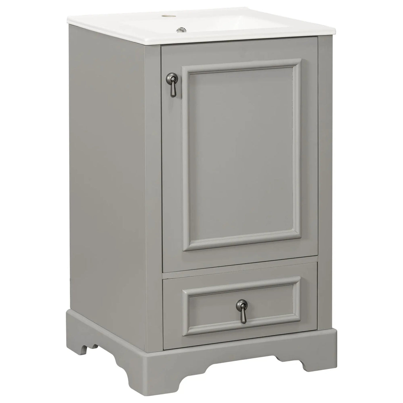 Bathroom Vanity With Sink, Soft Close Door, Adjustable U-Shaped Shelf by HouseOfZazla